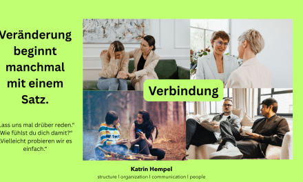 Veränderung beginnt manchmal mit einem Satz